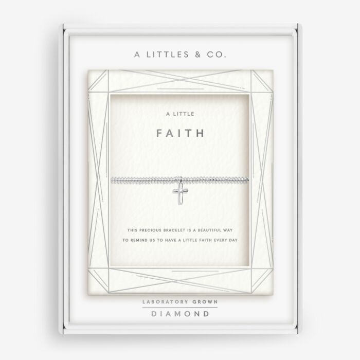 Laboratory Grown Diamond A Little 'Faith' Bracelet In Silver Plating