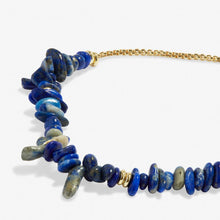 Load image into Gallery viewer, Lapis Lazuli Manifestones Adjustable Bracelet In Gold-Tone Plating

