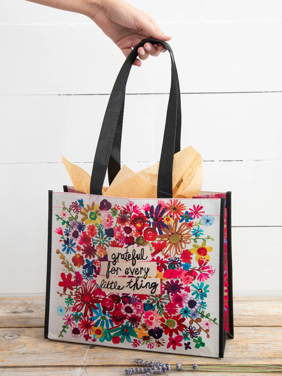 Large Tote -Grateful for Every Little Thing Happy Bag