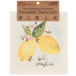 Lemon Swedish Dishcloth Set