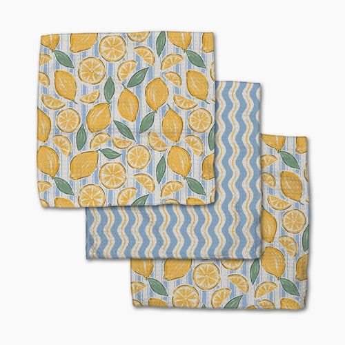 Lemon Waves Dishcloth Set of 3 by Geometry