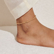 Load image into Gallery viewer, Linked Heart Anklet In Gold-Tone Plating
