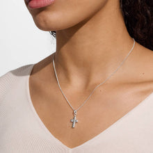 Load image into Gallery viewer, Loved By You Cross Necklace In Silver Plating

