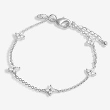 Load image into Gallery viewer, Loved By You Cubic Zirconia Clover Bracelet In Silver Plating
