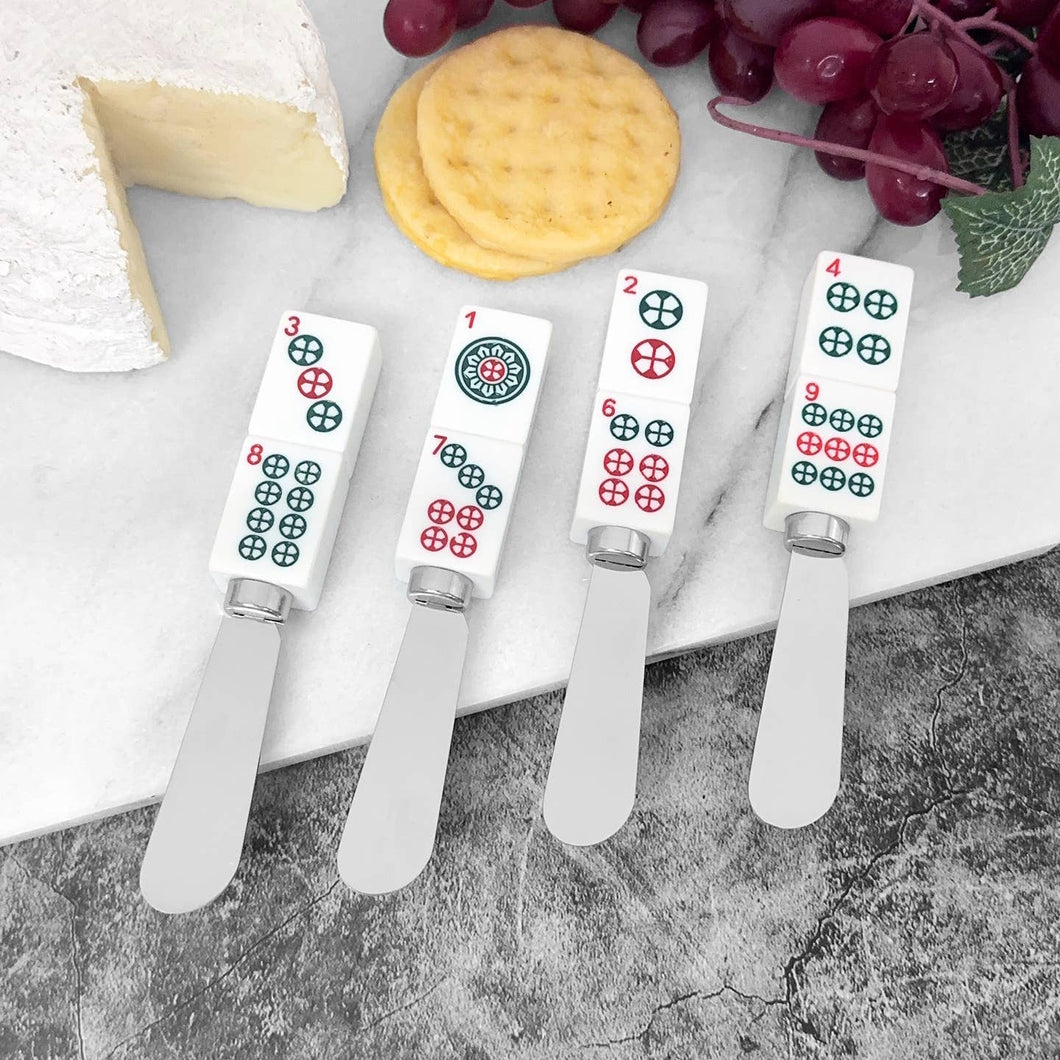 Mahjong Circular Serenity Resin Cheese Spreader - Set of 4