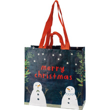 Load image into Gallery viewer, Market Tote - Merry Christmas Snowmen
