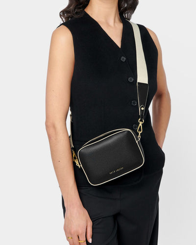 Marni Mini Crossbody Bag in Black/Light Sand
