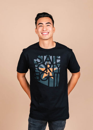 Men's Crew Neck Classic - Copper Flag - Black