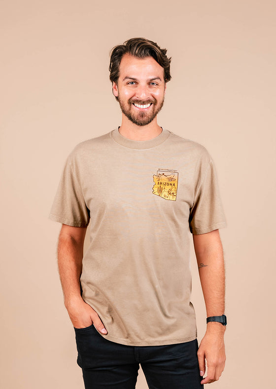 Men's Heavy Crew Neck Classic - Howdy Podner - Faded Khaki