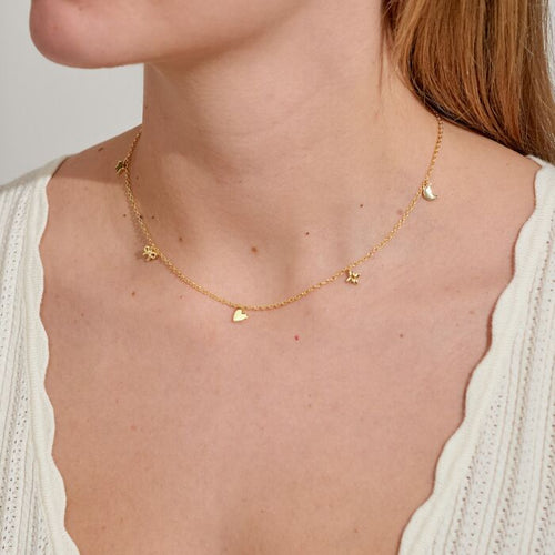 Mini Charms Charm Necklace In Gold-Tone Plating