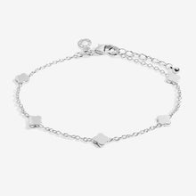 Load image into Gallery viewer, Mini Charms Clovers Bracelet In Silver Plating
