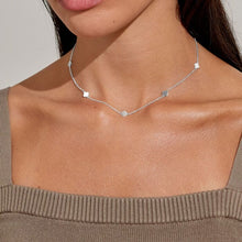 Load image into Gallery viewer, Mini Charms Clovers Necklace In Silver Plating
