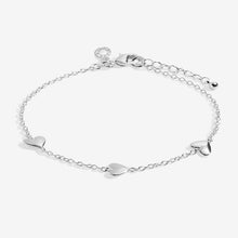 Load image into Gallery viewer, Mini Charms Hearts Bracelet In Silver Plating
