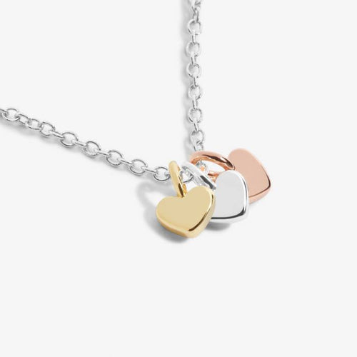 Mini Charms Hearts Necklace In Gold-Tone, Rose Gold and Silver Plating