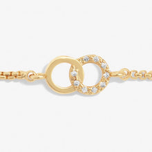 Load image into Gallery viewer, Mini Charms Pavé Linked Circles Bracelet In Gold-Tone Plating
