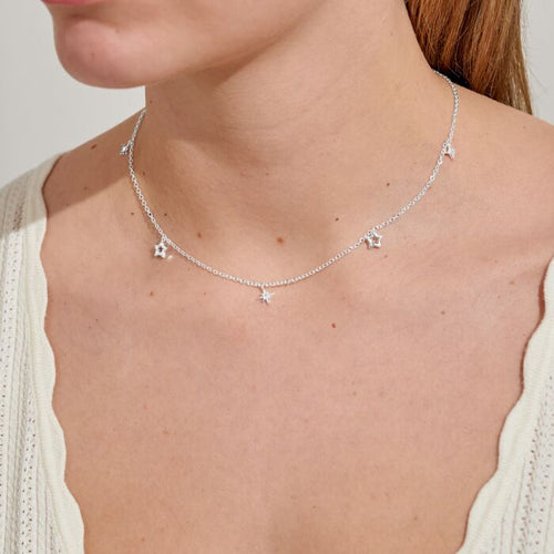 Mini Charms Stars Necklace In Silver Plating