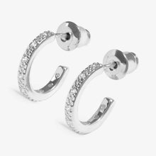 Load image into Gallery viewer, Moments To Shine 'Be You' Hoop Earrings In Silver Plating
