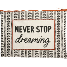 Load image into Gallery viewer, Never Stop Dreaming Zipper Folder
