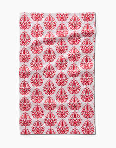Nordic Holiday Stamp Kitchen Tea Towel by Geometry