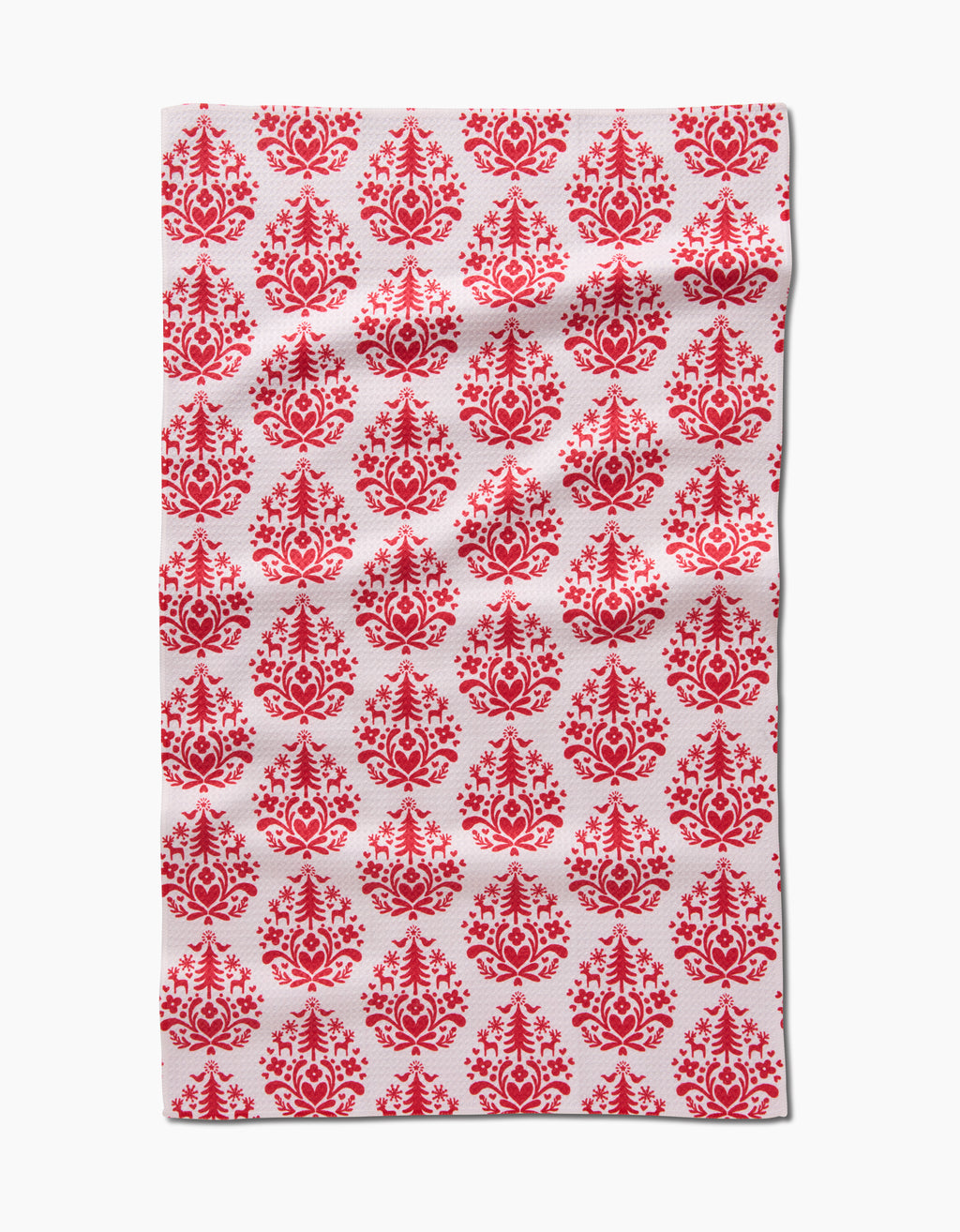 Nordic Holiday Stamp Kitchen Tea Towel by Geometry
