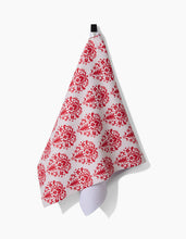 Load image into Gallery viewer, Nordic Holiday Stamp Kitchen Tea Towel by Geometry
