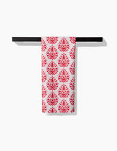Load image into Gallery viewer, Nordic Holiday Stamp Kitchen Tea Towel by Geometry
