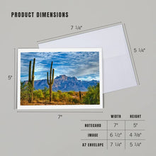 Load image into Gallery viewer, Notecard -  Arizona Saguaros and Mountains
