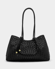 Load image into Gallery viewer, Nova Hand Woven Small Shoulder Tote in Black
