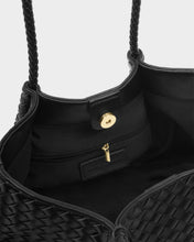 Load image into Gallery viewer, Nova Hand Woven Small Shoulder Tote in Black
