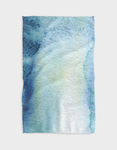 Ocean Watercolor Kitchen Tea Towel by Geometry