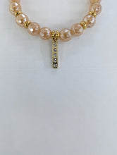 Load image into Gallery viewer, Gold Collection - Champagne Agate Gemstone Bracelet with Intentions Gold Charm
