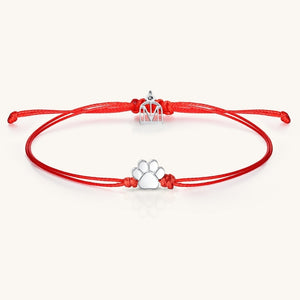 Pawprint Thread Bracelet - Red/Yellow Gold