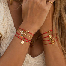 Load image into Gallery viewer, Pawprint Thread Bracelet - Red/Yellow Gold

