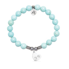 Load image into Gallery viewer, Paws of Love Charm with Blue Turquoise Gemstone Bracelet
