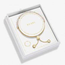 Load image into Gallery viewer, Pearl Manifestones Adjustable Bracelet In Gold-Tone Plating
