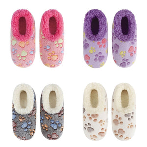 Pet Lovers Paw Prints Snoozies - Foot Coverings - Black