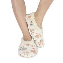 Load image into Gallery viewer, Pet Lovers Paw Prints Snoozies - Foot Coverings - Cream 
