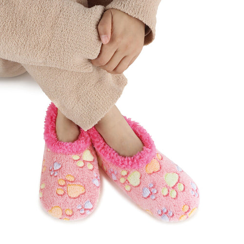 Pet Lovers Paw Prints Snoozies - Foot Coverings - Pink