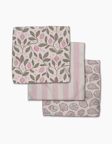 Pink Summer Dishcloth Set of 3 by Geometry