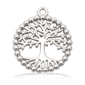 Purple Turquoise Gemstone Bracelet with Family Tree Sterling Silver Charm