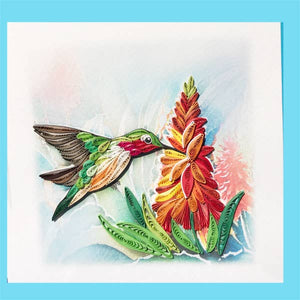 Quilled Hummingbird Card