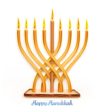 Load image into Gallery viewer, Quilled Modern Menorah Hanukkah Card

