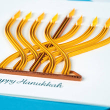 Load image into Gallery viewer, Quilled Modern Menorah Hanukkah Card
