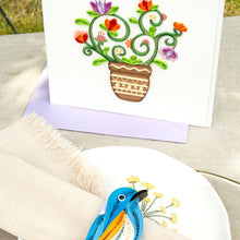 Load image into Gallery viewer, Quilled Terracotta Flower Bouquet Greeting Card
