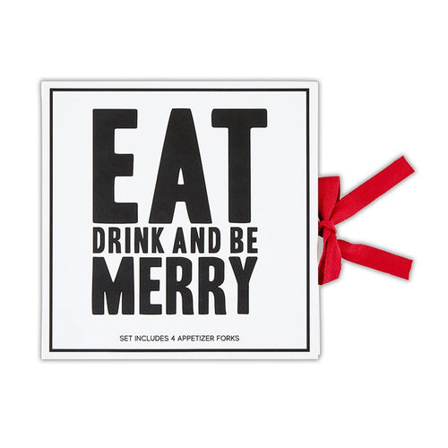 Red Charcuterie Forks Book Box - Eat Drink and Be Merry