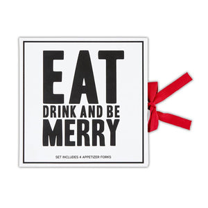 Red Charcuterie Forks Book Box - Eat Drink and Be Merry