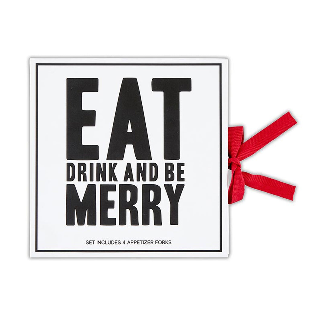Red Charcuterie Forks Book Box - Eat Drink and Be Merry