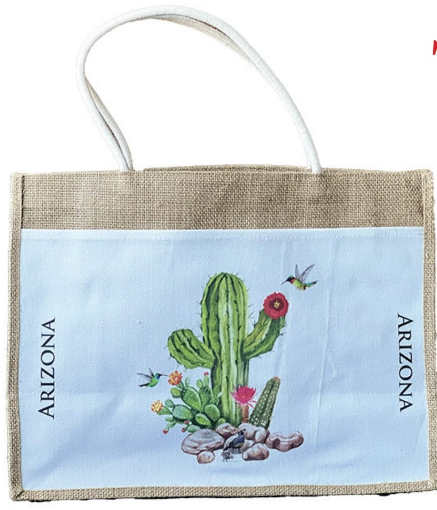 Arizona Burlap Tote Bag
