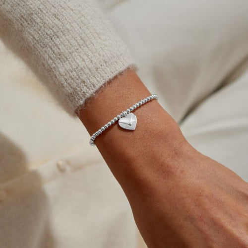 'Sending Love' Stretch Bracelet In Silver Plating