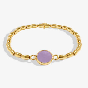 Serenity Stones Amethyst Bracelet In Gold-Tone Plating